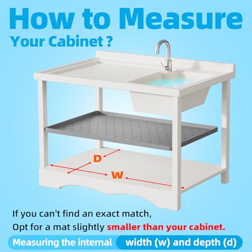 Winisok Waterproof Under Sink Mat 31" x 19", Silicone Mat, Dark Gray - color: Dark Gray, size: 19"W x 31"L