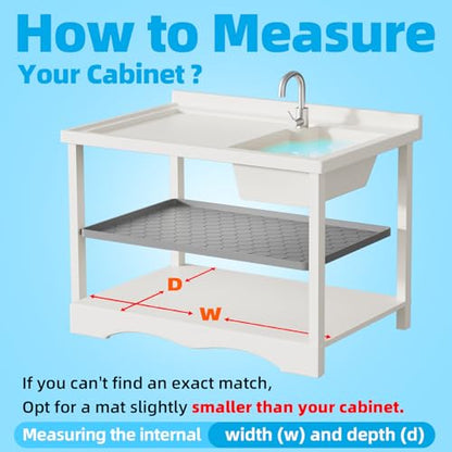 Winisok Waterproof Under Sink Mat 22" x 19", Silicone Mat, Beige - color: Beige, size: 19"W x 22"L