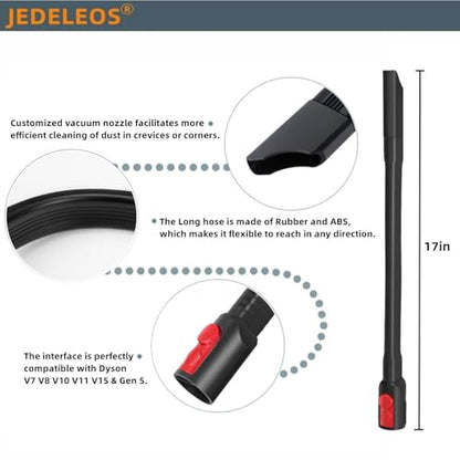 JEDELEOS Flexible Crevice Tool for Dyson V7 V8 V10 V11 V12 V15 V15s Gen 5 Vacuum Cleaner, 22 Inch Dryer Lint Attachment Kit for Corners and Gaps Cleaning - size: 22.8inch