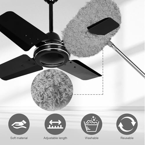 Eunice Ceiling Fan Cleaner Duster with Extension Pole,Grey 4.2FT - color: Gray, size: 4.2FT