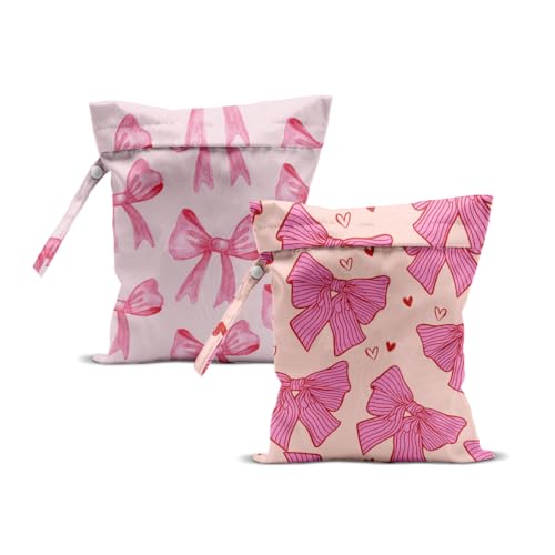 ZHAMEN 2Pcs Bow Tie Wet Bag for Vacation Essentials Waterproof Wet Dry Bags - color: Multicolor 1345