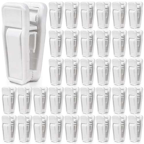 KISEER 40 Pcs Plastic Baby Hanger Clips Slim-line Finger Clips Set for Clothes Hanger Velvet Hanger (White) - color: White, size: 40 Pcs