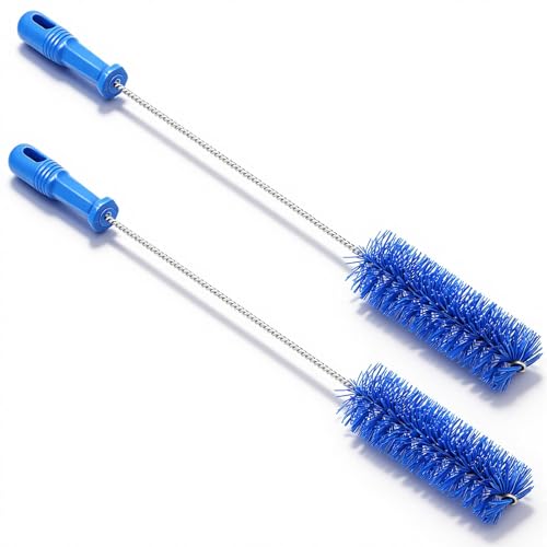 Baderke 2 Pcs Drain Brush Pipe Cleaning Tube Brush, Blue, 19.7 x 2 Inch - color: Blue, size: 19.7 x 2 Inch