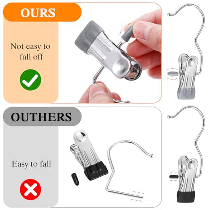 Yinder 150 Pcs Boot Hanger Clips Laundry Hooks Stainless Steel Hooks,Gray - color: Gray