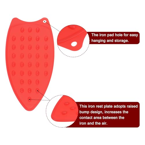 HARFINGTON 2pcs Silicone Iron Rest Pad, Multipurpose Iron Hot Resistant Mat Iron Rest Plate for Ironing Board Hot Heat Resistant Steam Compact Mat, Red/Yellow - color: Red/Yellow
