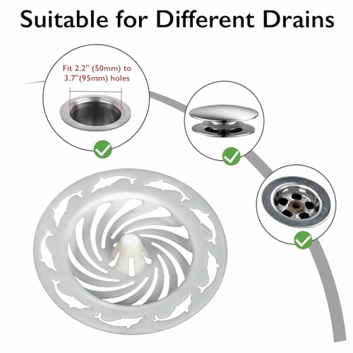 20PCS Disposable Sink Drain Strainer for Bathroom Bathtub Kitchen, Universal Hair Catcher Shower Drain Cover Fits Drain Holes Over 2.2in, Reusable PP Material (3.7 x 3.7 x 0.32 inches(20PCS))
