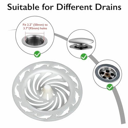 20PCS Disposable Sink Drain Strainer for Bathroom Bathtub Kitchen, Universal Hair Catcher Shower Drain Cover Fits Drain Holes Over 2.2in, Reusable PP Material (3.7 x 3.7 x 0.32 inches(20PCS))