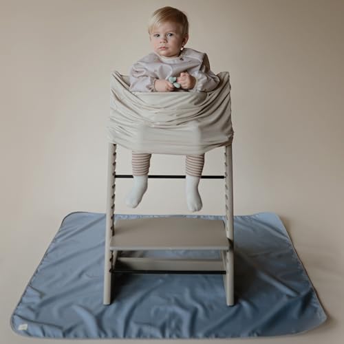mushie Long Sleeve Baby Bib | Water Resistant Adjustable Fit - color: Retro Stripes