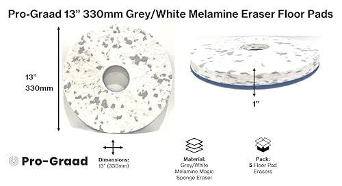 13” 330mm Grey/White Melamine Eraser Floor Pad, 68482, 5 Pack - size: 1 Count (Pack of 5)