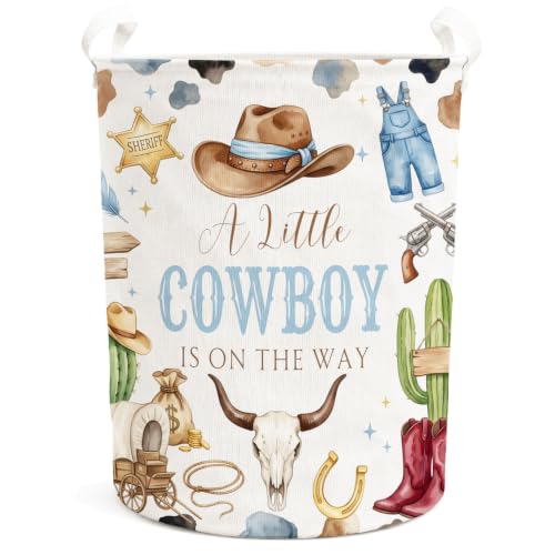 Western Rustic Cowboy Laundry Basket Hamper - color: Western Cowboy - 03