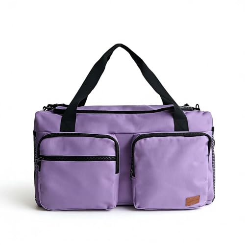 Travel Duffel Bags, Large Capacity Gym Bag for Men Women with Adjustable Strap for Travel, Airplanes, Sports, Purple, Polyester - color: Purple