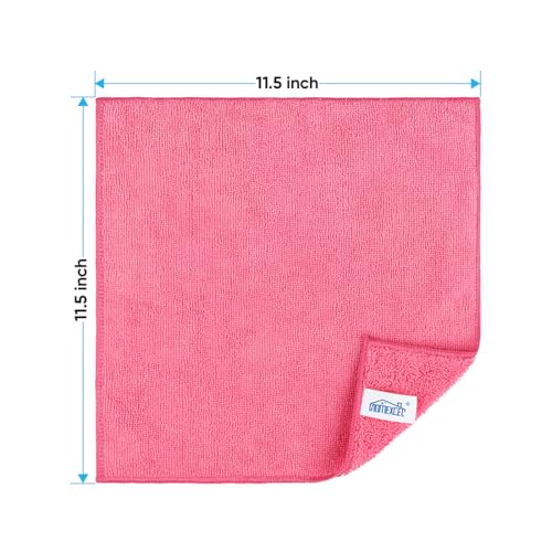 HOMEXCEL Pink Microfiber Cleaning Cloth, Microfiber Towels for Car, 12 Pack - color: Pink