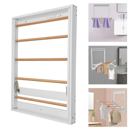 Clothes Drying Rack, Wall Mounted, Folding Clothes Drying Rack for Laundry