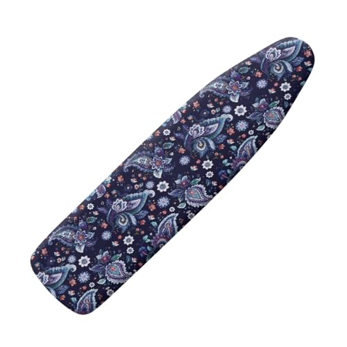 Household Iron Board Covers 15x54 Inch Polynesian Flower Print Ironing Board Protector with Elasticized Edges Easy to Install Remove Home Decorations - color: Black and Purple - Polynesian Flower