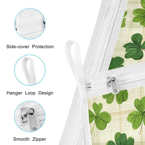Mesh Laundry Bags Lingerie Bags for Washing Delicates 2 PCS Durable Wash Bag with Zipper Small and Medium Washable Beige Checkered Clovers - color: Beige Checkered Clovers