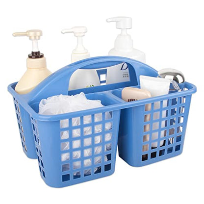 Portable Shower Caddy Basket Plastic Storage Basket with Compartments Blue - color: Blue
