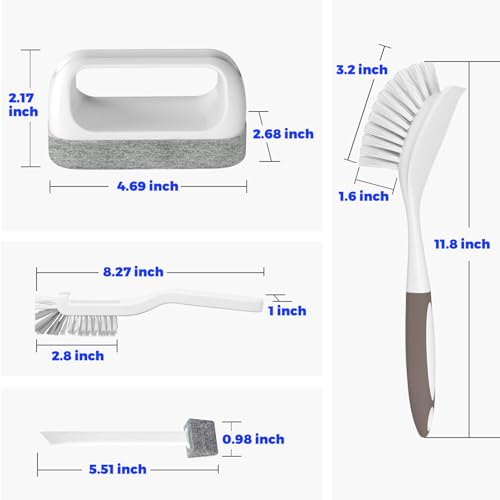Holikme Dish Brush Cleaning Brush Set for Cleaning Groove Gap,Brown - color: Brown