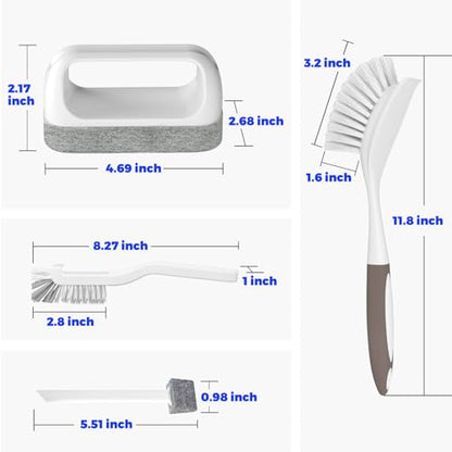 Holikme Dish Brush Cleaning Brush Set for Cleaning Groove Gap,Brown - color: Brown