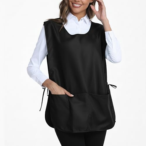 Xeoxarel Unisex Cobbler Apron with 3 Deep Pockets, Smock Vest Apron - color: 3 Pack - Black