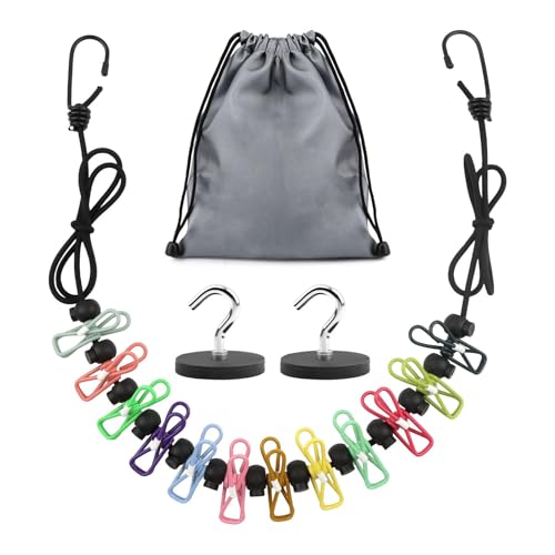 Magnetic Clothesline for Cruise Ship Cabin, Rubber Coated Non-Scratch Magnets, Approved 2026 Cruise Essentials Clothes Drying Rack Travel Clothesline for Outdoor (Color:Black)