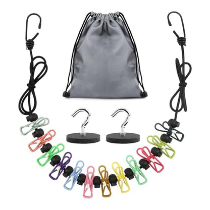 Magnetic Clothesline for Cruise Ship Cabin, Rubber Coated Non-Scratch Magnets, Approved 2026 Cruise Essentials Clothes Drying Rack Travel Clothesline for Outdoor (Color:Black)