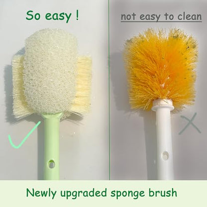 5 in 1 Bottle Cleaning Brush Set, Detail for Baby Bottle Cleaner - color: Orange & Green