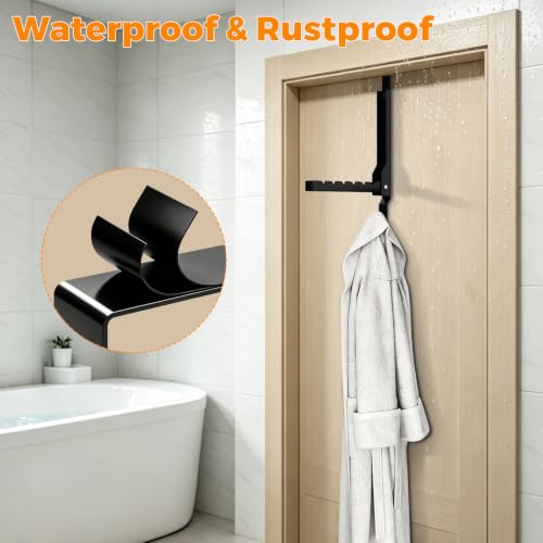 2 Pack Over The Door Hooks & Drying Rack - color: Black-2(m2)