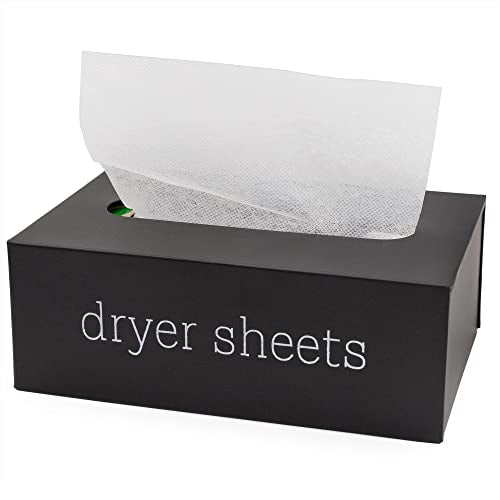 AuldHome Design Farmhouse Dryer Sheet Dispenser (Black); Countertop Enamelware Fabric Softener Sheet Holder for Laundry Room - color: Black
