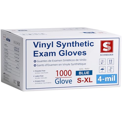 Schneider Medical Nitrile/Vinyl Blend Exam Disposable Gloves Latex Free - color: Blue (Xl)