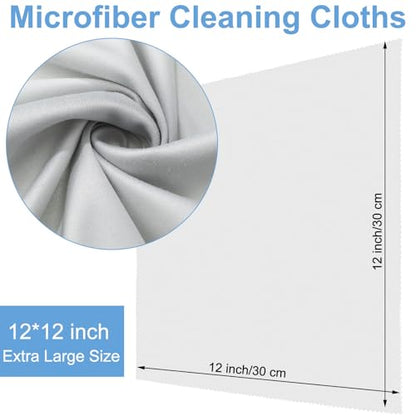 Frienda 12 Pack Large Glass Cleaning Cloth, Green, Yellow, Blue, Light Gray - color: Green, Yellow, Blue, Light Gray