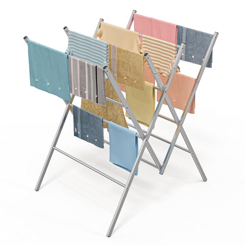Whitmor Oversized Metal Drying Rack, Large Foldable Laundry Drying Rack - color: Silver
