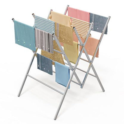 Whitmor Oversized Metal Drying Rack, Large Foldable Laundry Drying Rack - color: Silver
