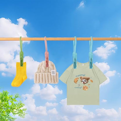 24 Pack Plastic Clothes Pins Heavy Duty Outdoor for Hanging Clothes,Mini ClothesPins with Hanging Rope,Hangers with Clips, Bag Clips,Photo Clips Craft Clips - style: 24 Pack Plastic Clothes Pins