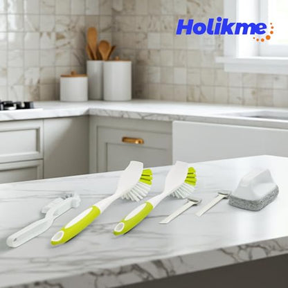 Holikme Dish Brush Cleaning Brush Set for Cleaning Groove Gap,Yellow - color: Amarillo