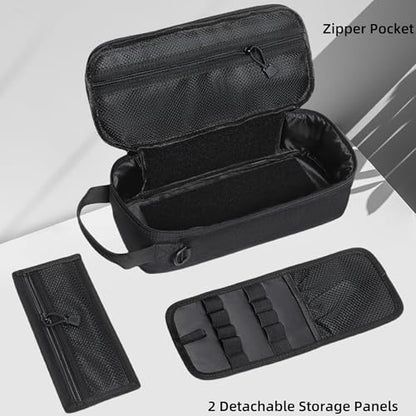 12-Inch Heavy Duty Small Tool Bag with D-Clip,Flag Patch & Shoulder Strap
