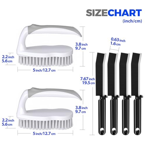 Scrub Brush - 6 Pack, Scrub Brushes for Cleaning, Heavy-Duty Scrub Brush, Stiff Bristles Cleaning Brush, for Kitchen, Bathtub, Floor and Wall Surfaces, Green - color: Green