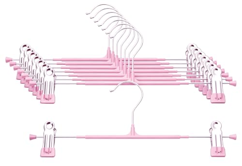 Pants Hangers with Clips, 8 Pack, Pink 12 Inch - color: Pink, size: 8 Pack