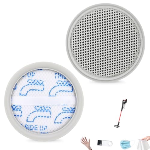 NEC101 Vacuum Replacement Filters Compatible with NEC101 Cordless Vacuum Cleaner，2 Washable Vacuum Filter with a Brush, Fits Part #P1006