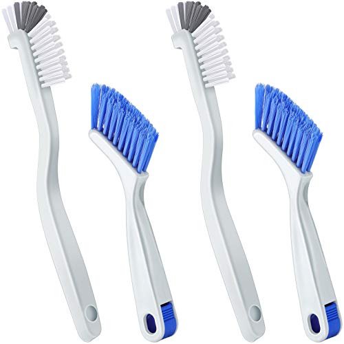 Patelai 4 Pcs Cleaning Brush Sets Small Scrub Household Use, White, Blue