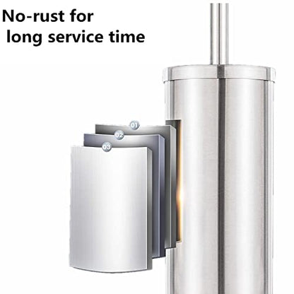 Chrome Toilet Plunger with Holder Bathroom Metal Canister Holder Drip Cup, Heavy Duty, Deep Cleaning Silver - color: Silver