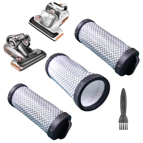 3Pack Hepa Filters Replacement Compatible with JIGOO T600 Mattress Vacuum Cleaner, Spare Parts or Accessories Works with JIGOO Mattress Vacuum, Washable and Durable.