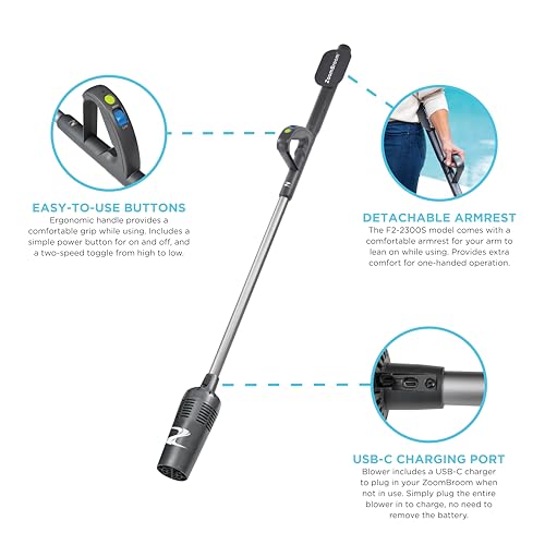 ZoomBroom - Lightweight Air Blower with Ergonomic Handle for Home & Patios