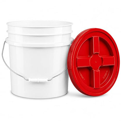 ePackageSupply 3.5 Gallon Bucket, Food-Grade w/Lid, BPA-Free, Red, 1 Pack - color: Red, size: 1 Pack