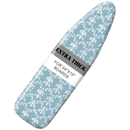 Ironing Board Cover 15"x54"，Standard Ironing Board Replacement Cover，Easy Fit - color: Light Blue, size: 15"x54"