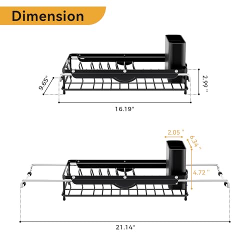 TOOLF Sink Small Dish Drying Rack with Utensil Holder for RV, Apartment - size: Compact Size