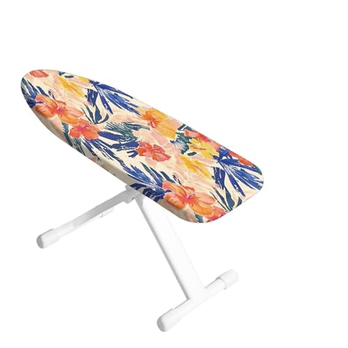 Tabletop Ironing Board Cover, Elastic Ironing Pad Protective Cover, Resist Scorch & Fade Iron Board Cover for Travel, 14"X24", Watercolor Tropical Hibiscus Pattern - color: Watercolor Tropical Hibiscus Pattern