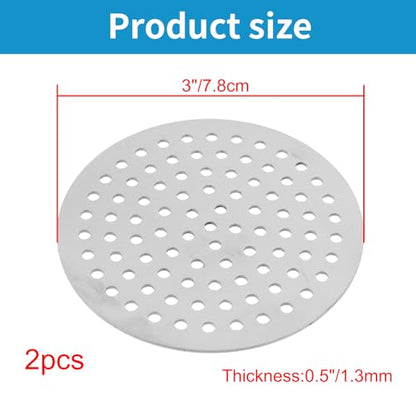 Round Drain Cover Grates 3"/7.8cm Dia Drain, 304 Stainless Steel Drainage Grate Cover Round Replacement Floor Drain Strainer for Shower, Bathroom Floor, Balcony, and Outdoor Garden Drains -2pcs - size: 3"/7.8cm