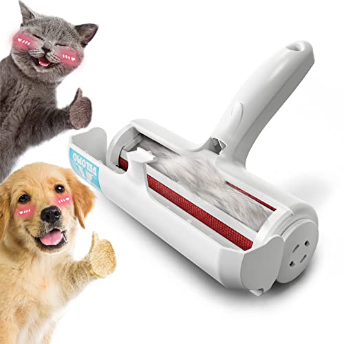 DELOMO Pet Hair Remover Roller, Reusable Lint Roller for Dog and Cat Hair - color: A: White（hot Sale）