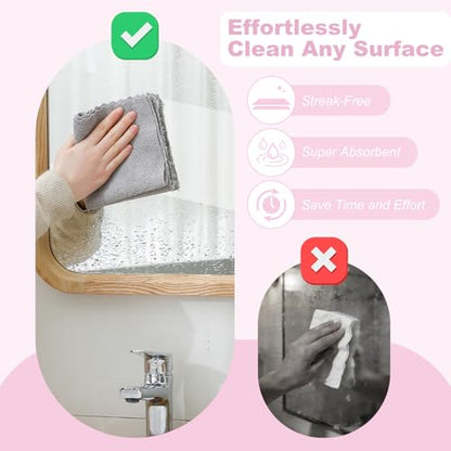 Jessy Home 2 Roll Reusable Paper Towels,100 Sheets Tear Away Microfiber Cleaning Cloth, Lint Free Cleaning Rags for Kitchen, Dishcloth,Household Cleaning Supplies - color: Ash Gray