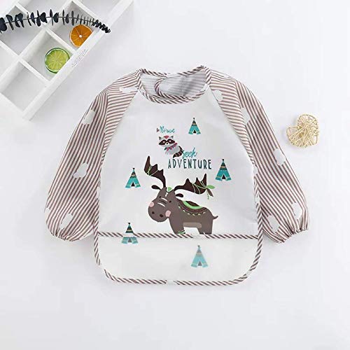 PandaEar (3 Pack Long Sleeve Bibs| Waterproof Full Sleeve Bib for Baby Infant Toddler 6-36 Months - style: Animal